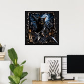 Ninja Kat 3D Pop-Up Muurkunst poster (Thuiskantoor)