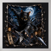 Ninja Kat 3D Pop-Up Muurkunst poster (Voorkant)