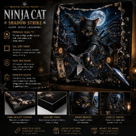 Ninja Kat 3D Pop-Up Muurkunst poster
