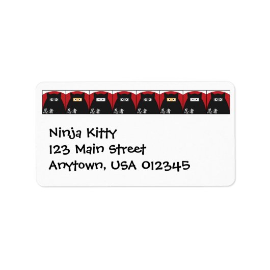 Ninja Kat adreslabel Etiket (Voorkant)