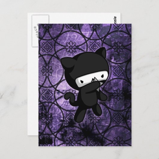 Ninja Kat Briefkaart (Voorkant / Achterkant)