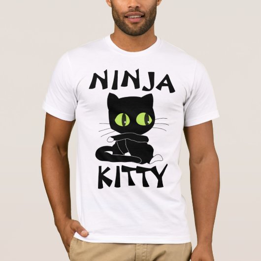 NINJA KAT grappige Cat t-shirts (Voorkant)