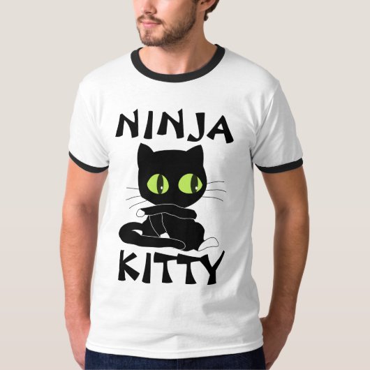 NINJA KAT grappige Cat t-shirts (Voorkant)