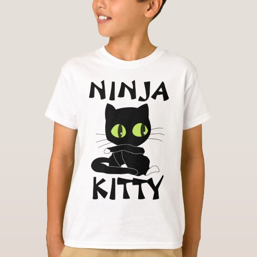 NINJA KAT grappige Kat KINDER BOYS T-shirts (Voorkant)