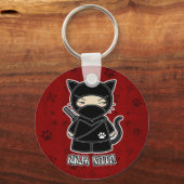 Ninja Kat! In rode Sleutelhanger (Voorkant)