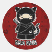 Ninja Kat! In rode Sticker (Voorkant)