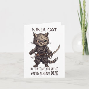 Ninja Kat, Japanse Samurai Kawaii Kat Tattoo Grapp Kaart
