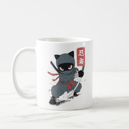 Ninja kat koffiemok (Links)