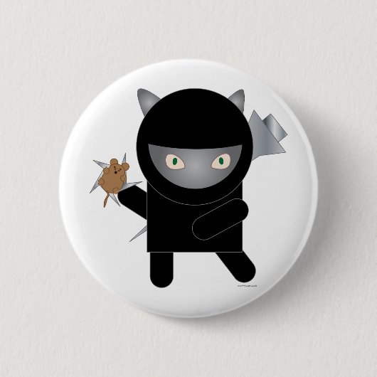 ninja-kat ronde button 5,7 cm (Voorkant)