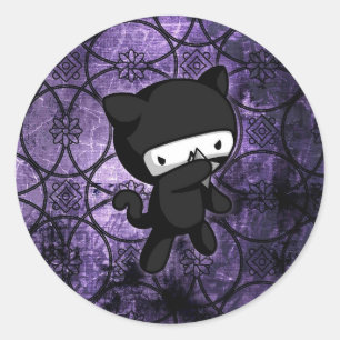 Ninja Kat Ronde Sticker