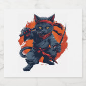 Ninja Kat Schaduw Sparkling Wijnetiket (Enkel label)
