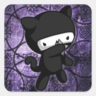Ninja Kat Vierkante Sticker