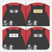Ninja Kat Vierkante Stickers (Voorkant)
