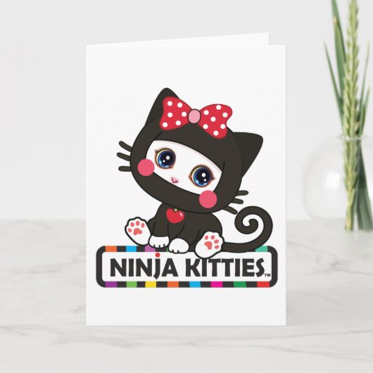 Ninja Kat wenskaart Kaart (Voorkant)