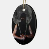 Ninja kerstversiering keramisch ornament (Links)