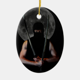Ninja kerstversiering keramisch ornament