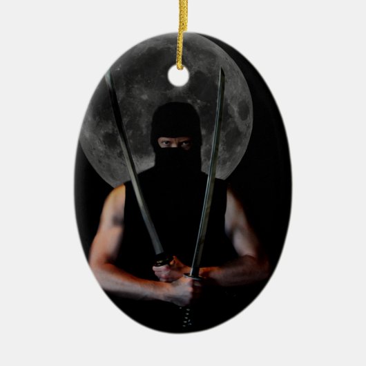Ninja kerstversiering keramisch ornament (Voorkant)