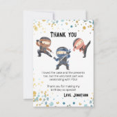 Ninja Kids Verjaardagsfeest Dankkaart om te downlo Bedankkaart (Voorkant)