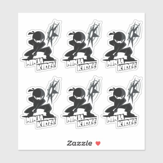 Ninja Kidz | 6 x 6 inch — Glanzend transparant Sticker (Vel)
