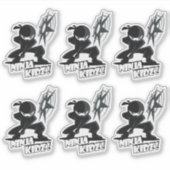 Ninja Kidz | 6 x 6 inch — Glanzend transparant Sticker (Voorkant)