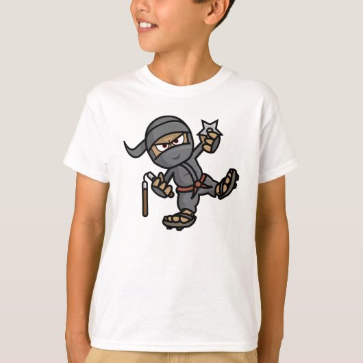 Ninja Kinder Blue Ringer T-Shirt (Voorkant)