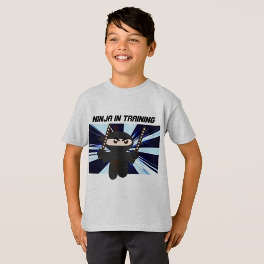 NINJA KINDER TSHIRTS, NINJA IN OPLEIDINGSBOYS SHIR T-SHIRT (Voorkant volledig)