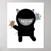 Ninja Kitty Cat Cute Mouse Poster (Voorkant)