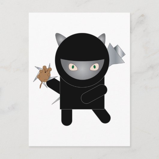 Ninja Kitty Cat Kawaii Schattige Briefkaart (Voorkant)