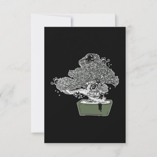 Ninja Kitty Cats Bonsai Tree Japanse boeddhist Zen Bedankkaart (Voorkant)
