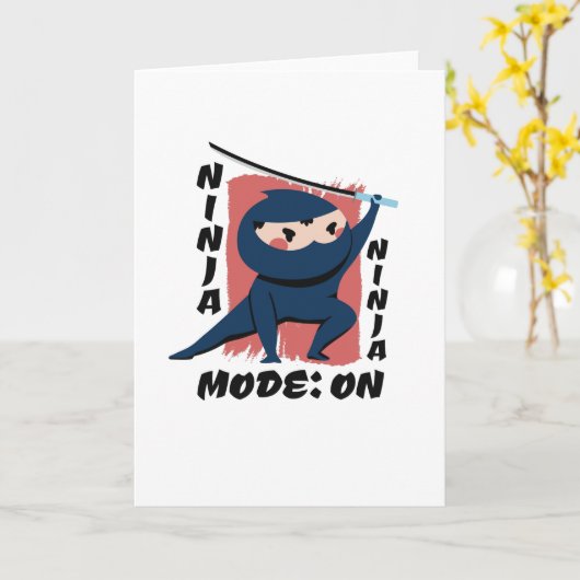 Ninja Kostuum Kaart (Gele Bloem)