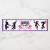 Ninja krijger meisje roze Paarse Drink Waterfles Etiket (Enkel label)