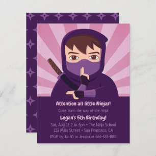 Ninja Learn Ninjutsu kinderen Birthday party Kaart