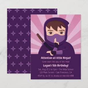 Ninja Leer Ninjutsu Kinderen Verjaardagsfeestje Kaart