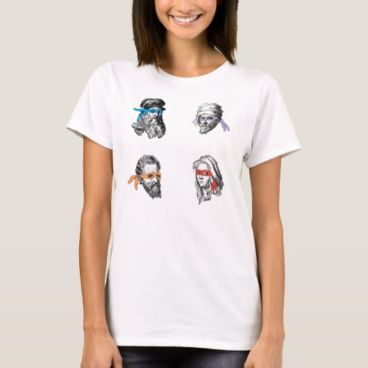 Ninja Leonardo Donatello Raphael Michelagelo T-shirt (Voorkant)