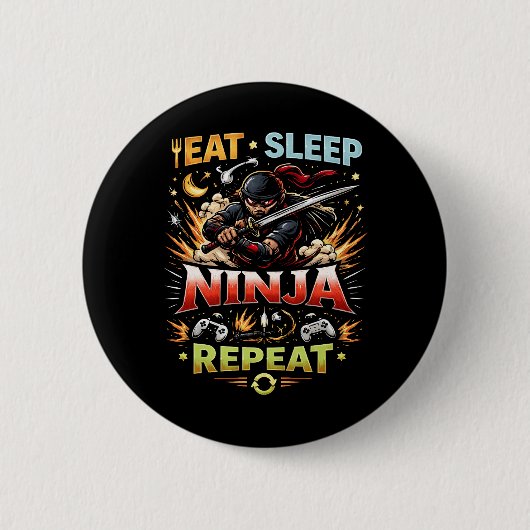 Ninja Levenslus Ronde Button 5,7 Cm (Voorkant)