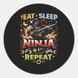 Ninja Levenslus Ronde Sticker