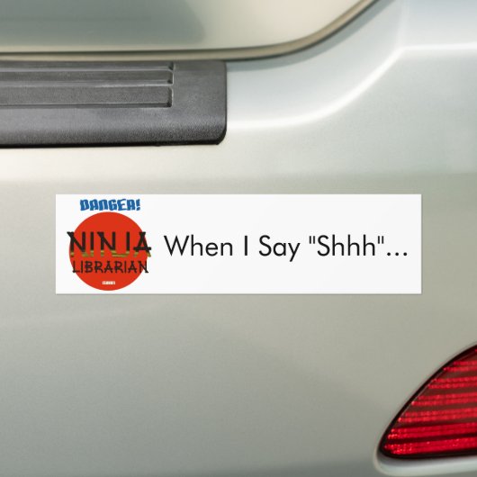 Ninja Librarian Bumpersticker (Op auto)