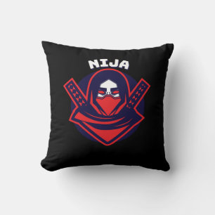 Ninja-logo – Krachtig krijgersembleem Kussen