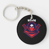 Ninja-logo – Krachtig krijgersembleem Sleutelhanger (Voorkant)