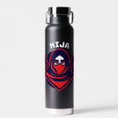 Ninja-logo – Krachtig krijgersembleem Waterfles (Voorkant)