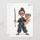 Ninja mama briefkaart (Voorkant / Achterkant)