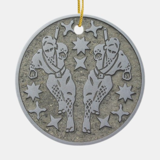 Ninja Manhole Keramisch Ornament (Voorkant)