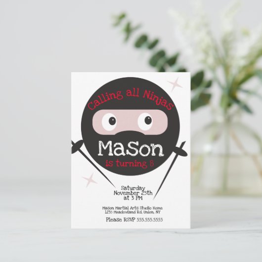 Ninja Martial Arts Karate bootst elke dag om het l Briefkaart (Staand voorkant)