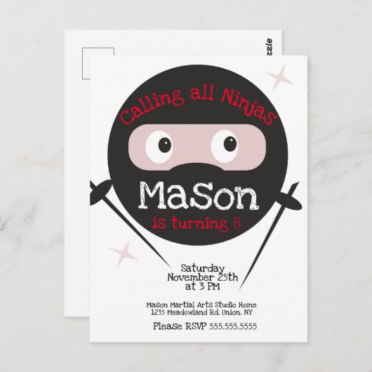 Ninja Martial Arts Karate bootst elke dag om het l Briefkaart (Voorkant / Achterkant)