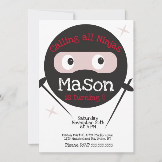 Ninja Martial Arts Karate bootst elke dag om het l Kaart (Voorkant)