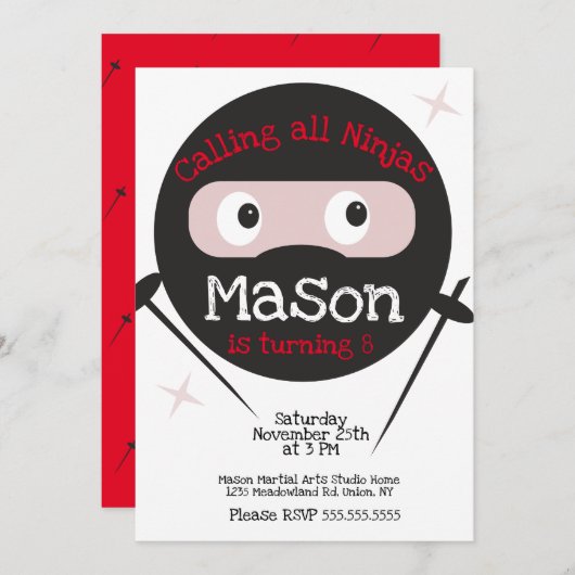 Ninja Martial Arts Karate bootst elke dag om het l Kaart (Voorkant / Achterkant)