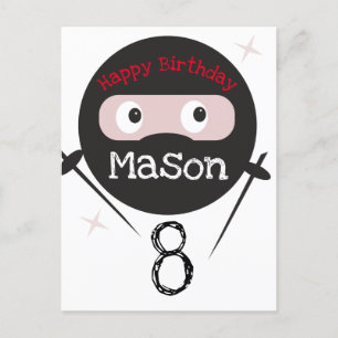 Ninja Martial Arts Karate Boys Birthday Briefkaart