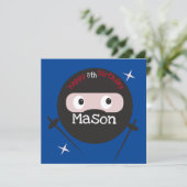 Ninja Martial Arts Karate Boys Birthday Red Blue Kaart (Staand voorkant)