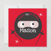 Ninja Martial Arts Karate Boys Birthday Red Kaart (Voorkant)