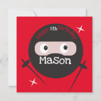 Ninja Martial Arts Karate Boys Birthday Red